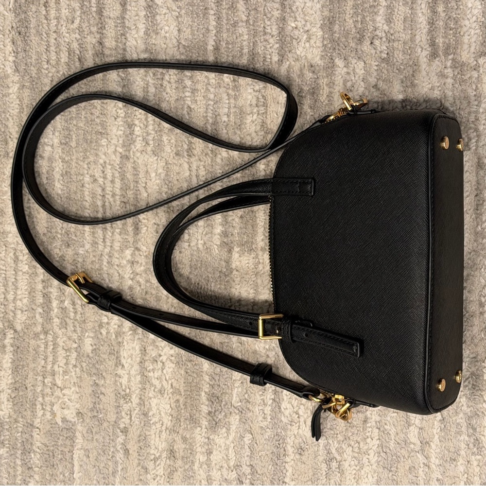Tory Burch Black Crossbody Satchel Top handle Emerson Dome - Picture 2 of 11